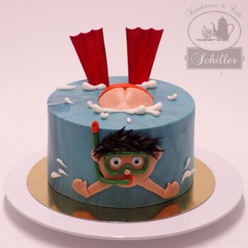 konditorei schiller_schiller_radebeul_taucher_torte_geburtstagstorte_torte zum geburtstag_kinder geburtstag_kind_schwimmen_tauchen_baden_planschen