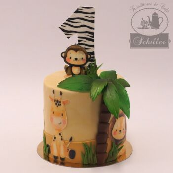 Safari_kindergeburtstag_geburtstagstorte_torte_kinder_junge_mädchen_konditorei schiller_radebeul_dresden_löwe_giraffe_affe_äffchen_zebra